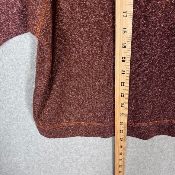 Lane Bryant Sweater 18 20 Burgundy Sequin Metallic Shimmery Stretch Copper Comfy - Picture 8 of 10